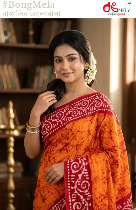 Batik Print Cotton Saree For Women