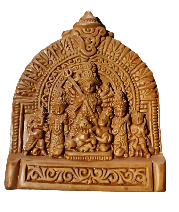 Goddess Maa Durga Idol Wall Hanging Terracotta Murti for Home, Temple, Office, Living Room Decoration